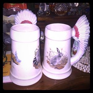 Vintage Tribal Beautiful Feather Mug Set